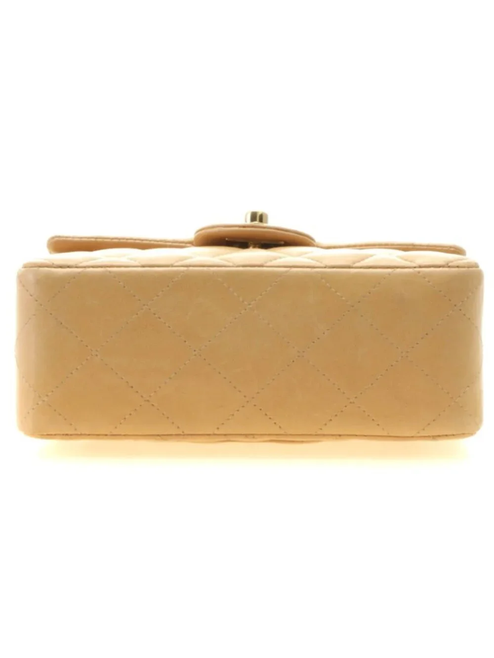 Chanel Mini Quilted 17 Chain Shoulder Bag Light Beige Gold Lambskin
